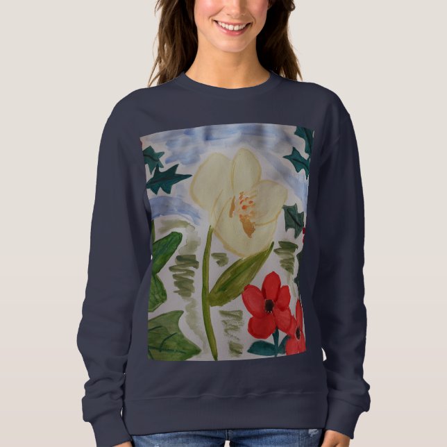 Flores de invierno y sudaderas Rosas (Anverso)