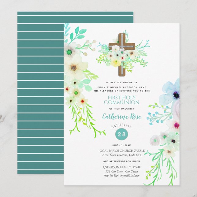 Flores de invitación de la Santa Comunión, que atr (Anverso / Reverso)