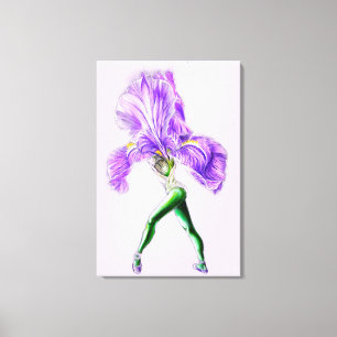 Flores de Iris Bailarina Impresión en Lienzo