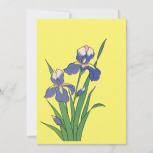 Flores de iris de vintage Floral, Purple Spring Ga