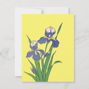 Flores de iris de vintage Floral, Purple Spring Ga