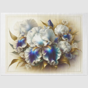 Flores de iris florales de papel de tejidos de des