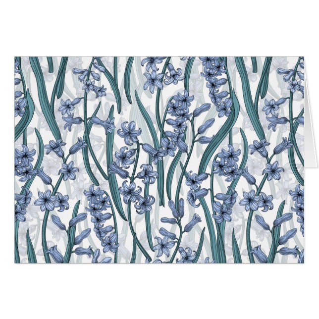 Flores de jacinto azul sobre blanco (Anverso (Horizontal))