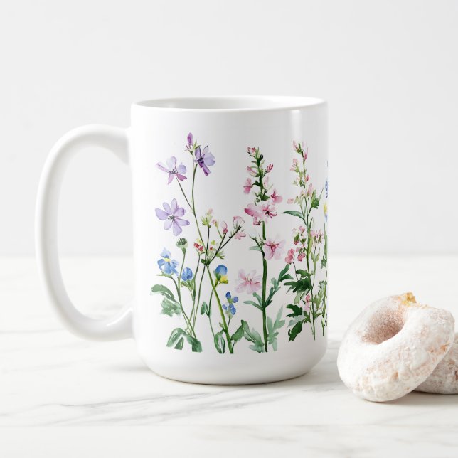 Flores de jardín Copa estética 🌼 taza de café 15o (Con donut)