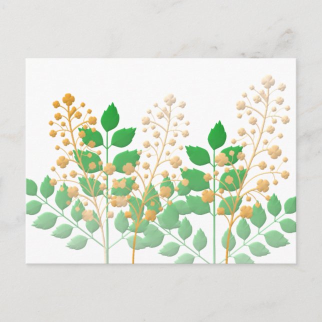 Flores de jardín deja gracias postal (Anverso)