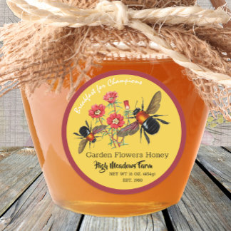 Flores de jardín Pegatina de miel, abeja, cosecha