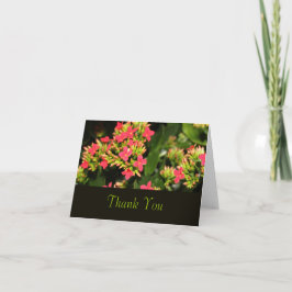 flores de jardín rojas, tarjeta de agradecimiento