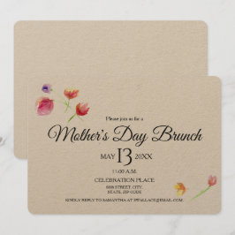 Flores de la acuarela, invitación del brunch del
