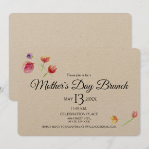 Flores de la acuarela, invitación del brunch del