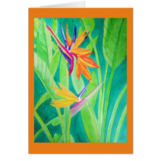 Flores de la ave del paraíso de la acuarela