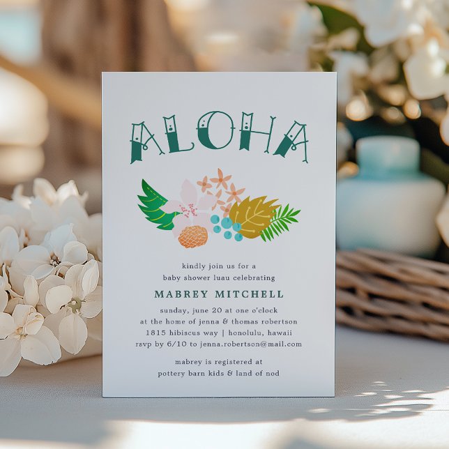 Flores de la isla | Invitación a Luau Baby Shower (Subido por el creador)