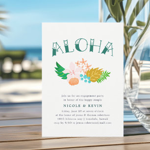 Flores de la isla   Invitación de Aloha Engagement