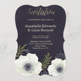 Flores de la noche de verano forma Invitación a la