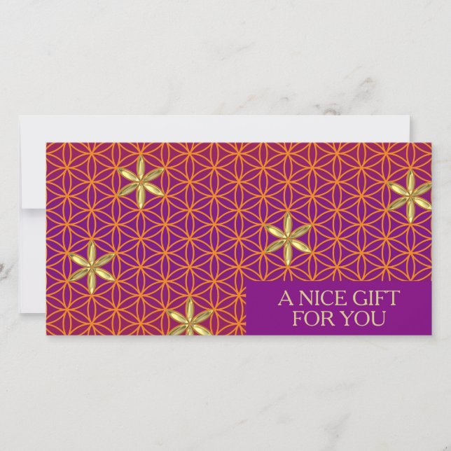 FLORES DE LA VIDA - patrón oro rojo (Anverso)