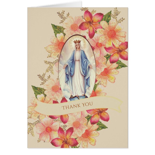 Flores de la Virgen María Tarjetas Católicas de Co (Frente)
