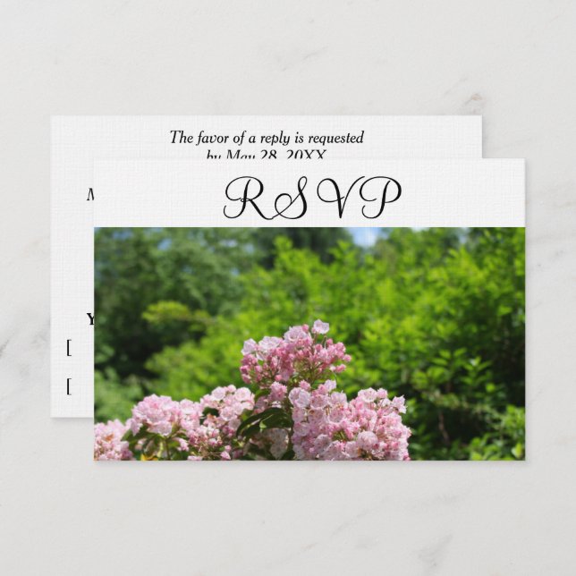 Flores de laurel de montaña rosada RSVP (Anverso / Reverso)