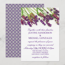 Flores de lavanda - Invitación de boda