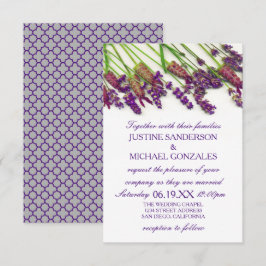 Flores de lavanda - Invitación de boda 3X5