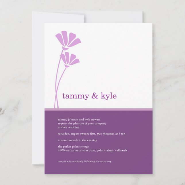 Flores de lavanda, invitaciones de 5x7 (Anverso)