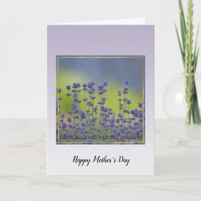 Flores de lavanda morada Tarjeta de momentos hermo (Anverso)