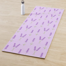 Flores de lavanda morado Yoga Mat