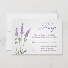 Flores de lavanda púrpura Boda RSVP