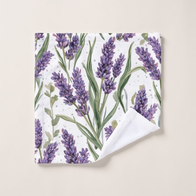 Flores de lavanda púrpura Botánico acuarela (Toallita)