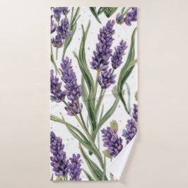 Flores de lavanda púrpura Botánico acuarela