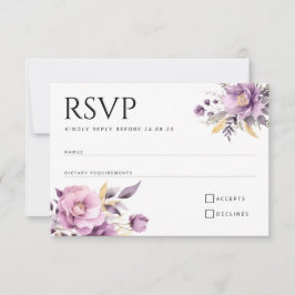 Flores de lila elegantes boda RSVP