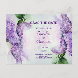 Flores de Lila Elegantes Tarjeta de Boda Guardar l