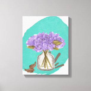 flores de lilac - arte de pared floral - 11x14 pul