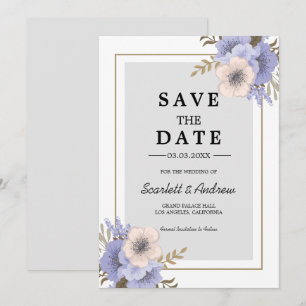 Flores de Lilac y Beige ahorran la invitación a la
