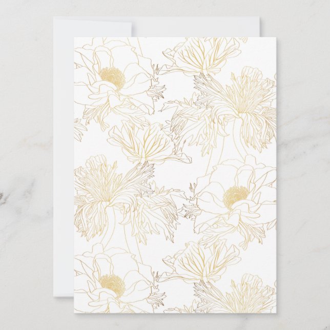 Flores de línea dorada anemónicas. (Anverso)