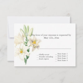flores de lirio blanco floral vintage boda RSVP