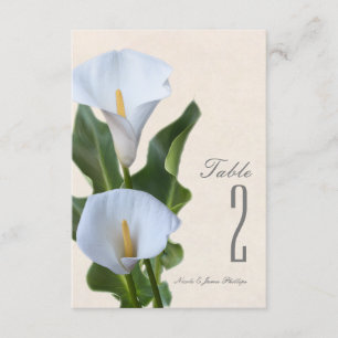 Flores de Lirio Calla Número de Mesa Floral Elegan