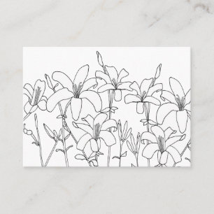 Flores de lirio coloreando tarjetas de visita