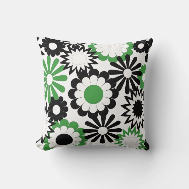 Flores de los Cojines decorativos, del verde, (Anverso)