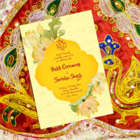 Flores de loto amarillo Haldi pithi plantilla de i