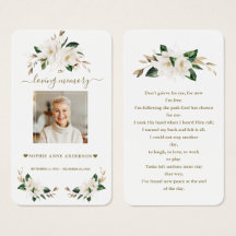 Flores de Magnolia Blanca Foto Oración Funeral