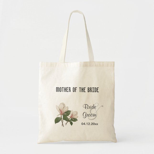 Flores de magnolia de época boda bolsa de tocador. (Frente)