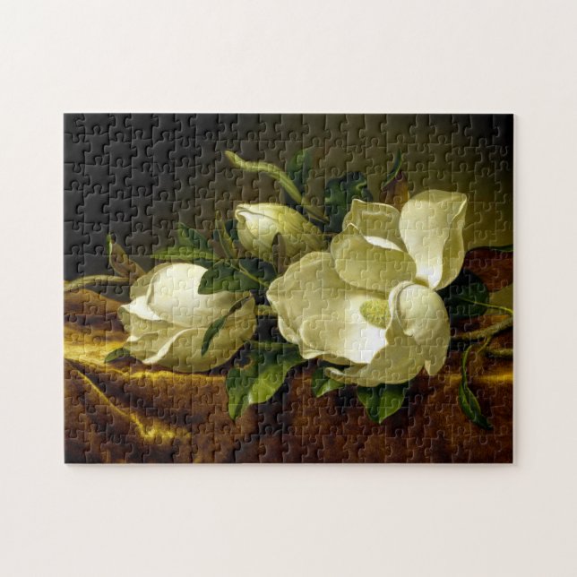 Flores de Magnolia en el rompecabezas de la cabeza (Horizontal)