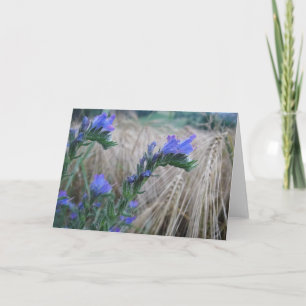 Flores de maíz azules de la tarjeta de saludo