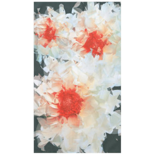 Flores de mantel Cubist blanco negro