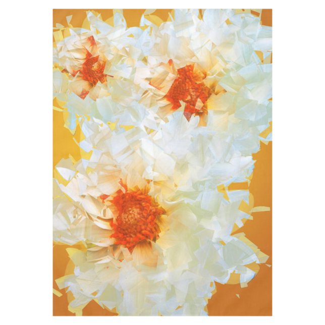Flores de manteles Naranja blanco (Anverso)