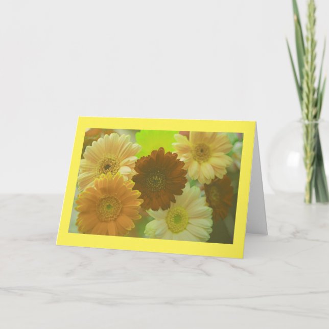 Flores de margarita amarilla foto nota o tarjetas  (Anverso)
