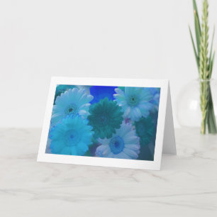 Flores de margarita azul Nota de foto o Tarjeta de