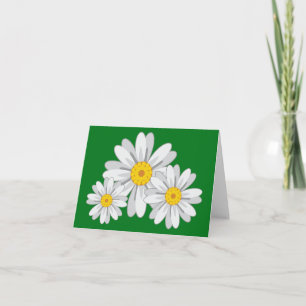 Flores de margarita blanca floral Tarjeta de nota 