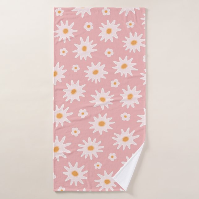 Flores de margarita sin fisuras. Fondo floral (Toalla de baño)