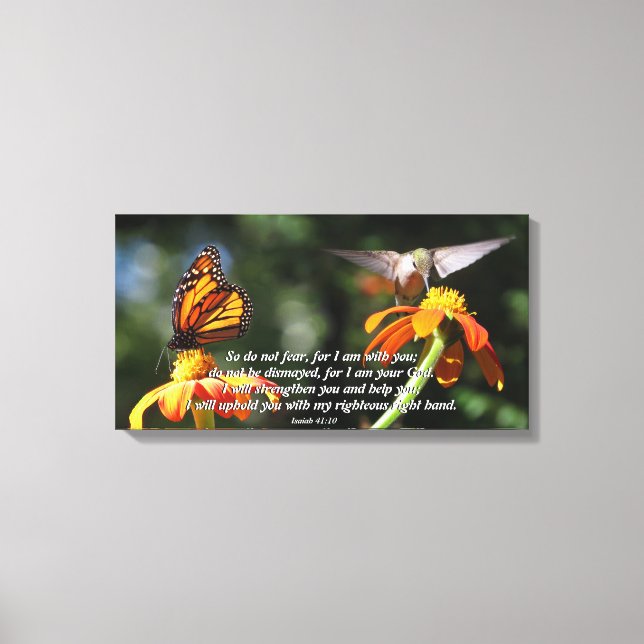 Flores de mariposa de colibrí Impresión de lienzo  (Anverso)