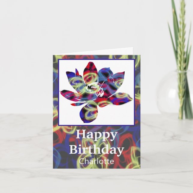 Flores de mariposa espiritual Tarjeta de cumpleaño (Anverso)
